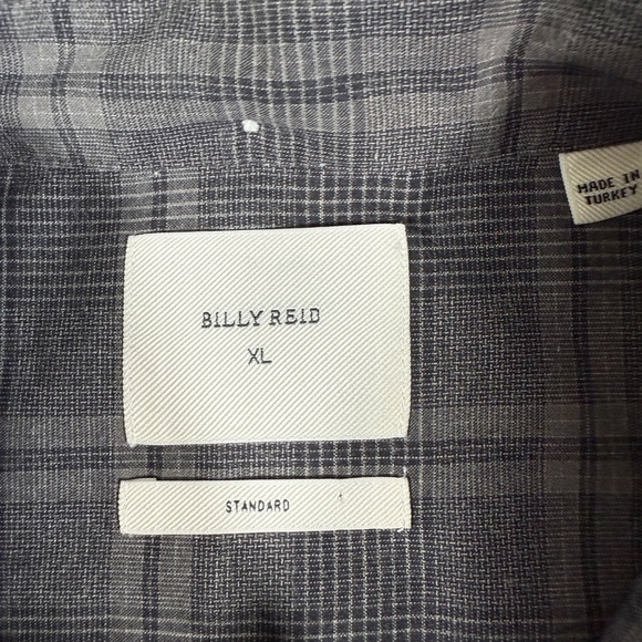Billy Reid Shirt Mens X Large Gray Plaid Standard Fit Button Up Long Sleeve - Picture 11 of 13